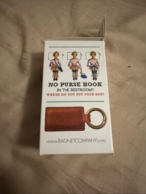 Leather Purse Hook Keyring in Brown -